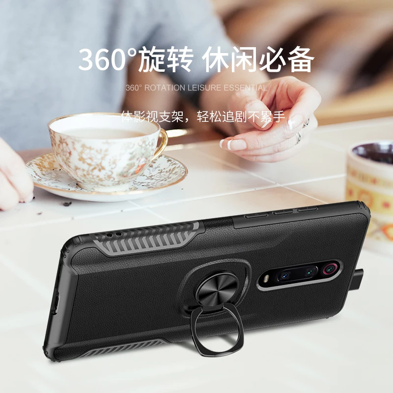 Защитный чехол с кожаной текстурой для Oppo Realme Q 5 3 Pro F11 R17 V17 A5 A9 2020 ударопрочный из
