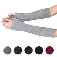 Unisex modne rękawiczki zimowe rękawiczki męskie nadgarstek ramię ręcznie dzianiny długie rękawiczki bez palców rękawiczki długie rękawiczki damskie zimowe rękawiczki tanie tanio CN (pochodzenie) kostiumy men women Adult