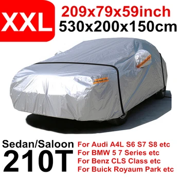 

530cm 209 inch 210T Polyester Sedan Car Cover Water Rain Proof Protector Uv Sun Snow Resistant Full Covers D40
