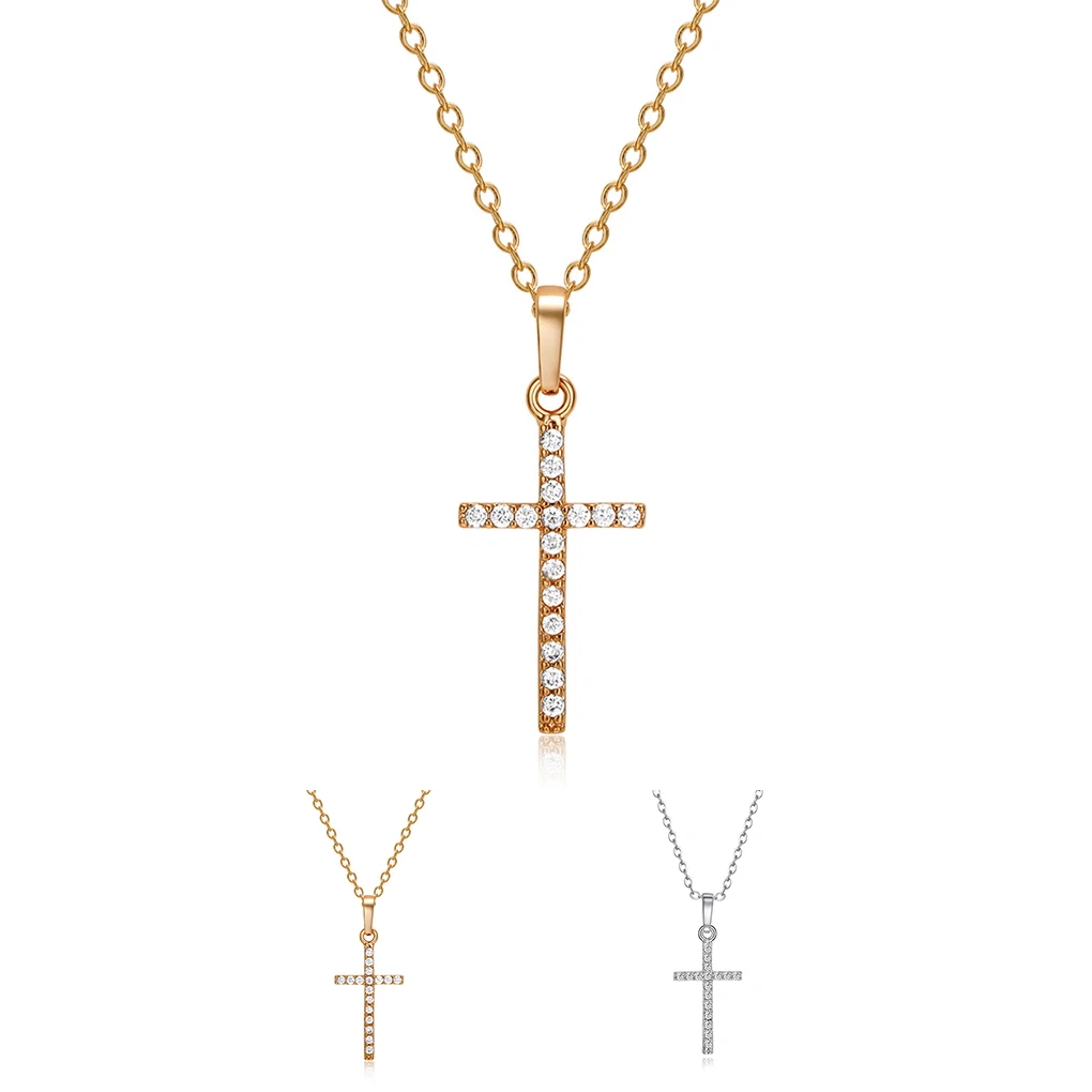 Цепочка с позолоченным крестом для мужчин и женщин ожерелье кулоном в стиле хип