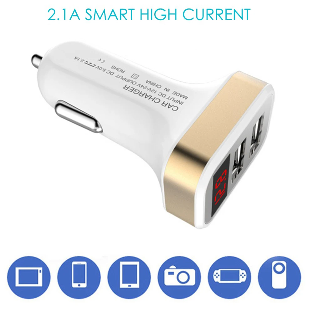 Charger(USB adapter with voltmeter and ammeter in car cigarette lighter