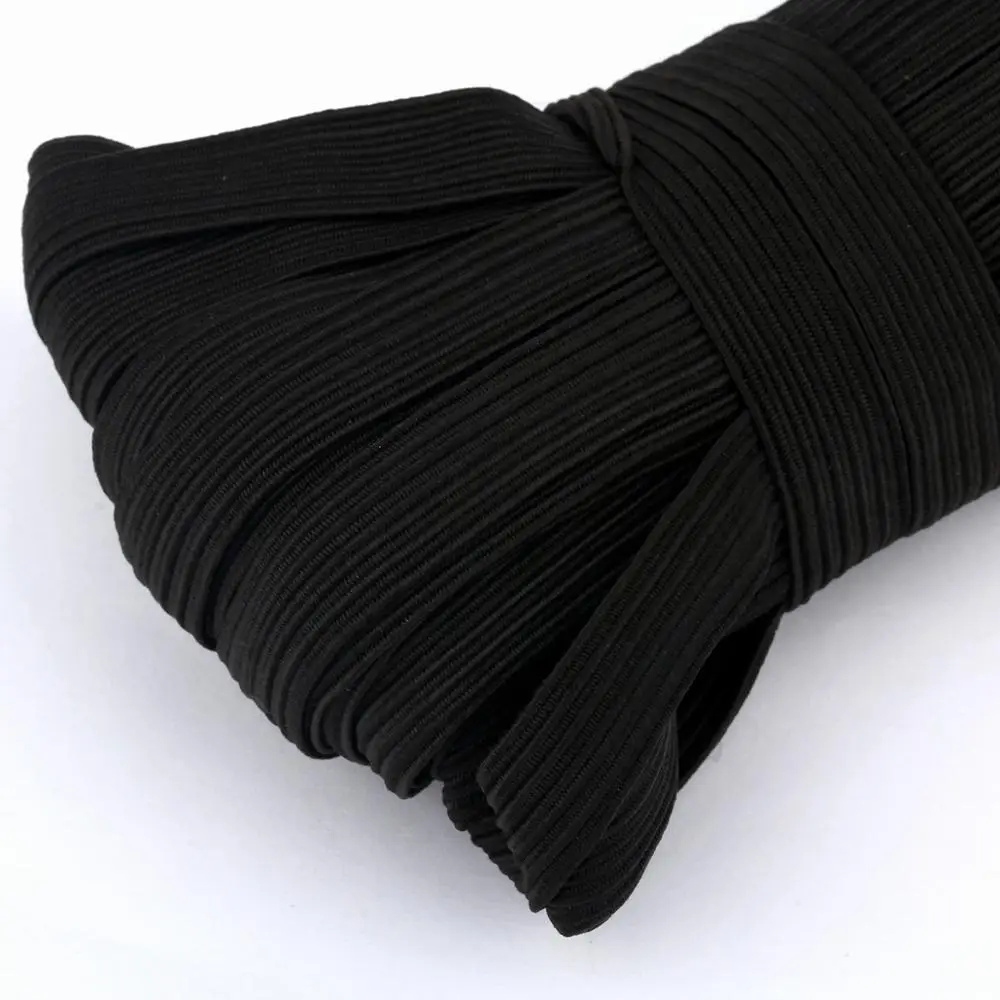 3/4/5/6/8/10MM bílá/černá plochý elastická kapel elastická guma pás svatební garment elastická páska pro DIY šicí připoutat se lano acces
