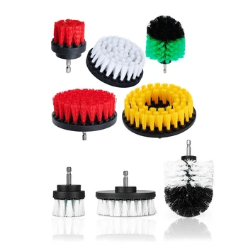 

New 2 Set Accessories: 1 Set 2 3 4 5 Inch Drill Brush - Attachment Scrub Cleaning Kit & 1 Set Power Scrubber Brush Set