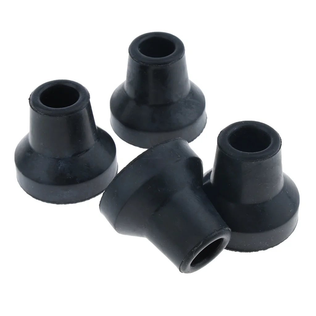 4Pcs Rubber Cane & Walker Tips - Anti Skid Chair Leg Tips Caps, Trekking Pole Tips Protectors , Anti-skid