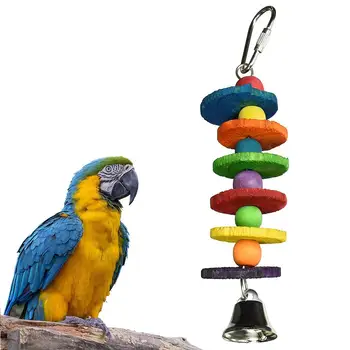

Wooden Birds Parrot Colorful Toys Chew Bite Hanging Cage Balls Ropes Chewing Toy Garden Ornament Pet Supplies