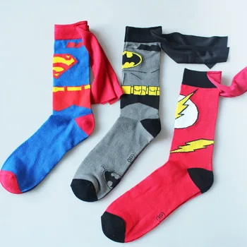 

Movie Marvel Avengers cloak socks Superman Batman Flash men cartoon cotton sock personalized fashion running socks heren sokken