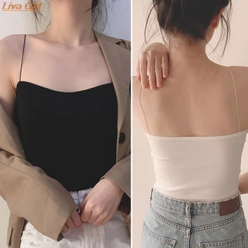 

Women Sexy Tank Top Sexy Bra Top Breathable Chest Pad Wearing Underwear Thin Strap Beautiful Back Tube Top