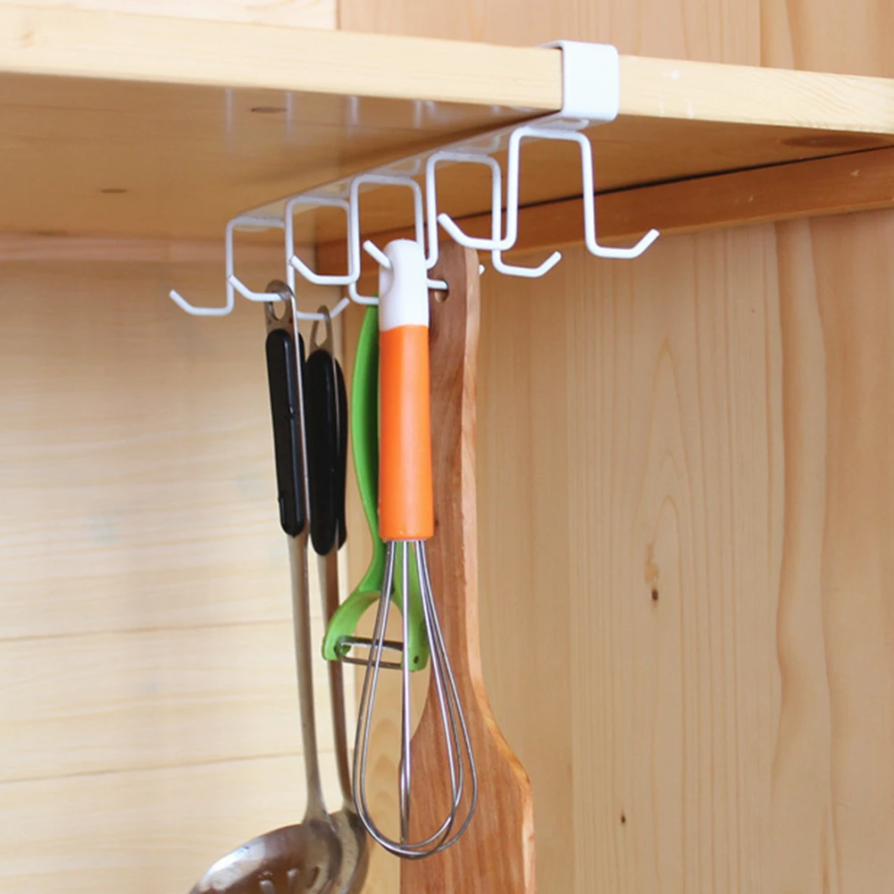 Household Double Row Bathroom Towel Holder Office Multi Use Hanger Hook Storage Closet Organizer Kitchen No Trace Drill-free