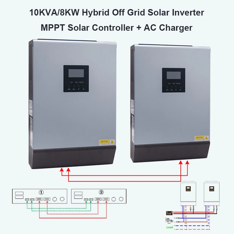 8KW со слежением за максимальной точкой мощности, солнечный инвертор 60A 10KVA Гибридный решеточный Инвертор 48В 220 В немодулированная Синусоидальная волна Гибридный инвертор 60A Батарея Зарядное устройство инвертор