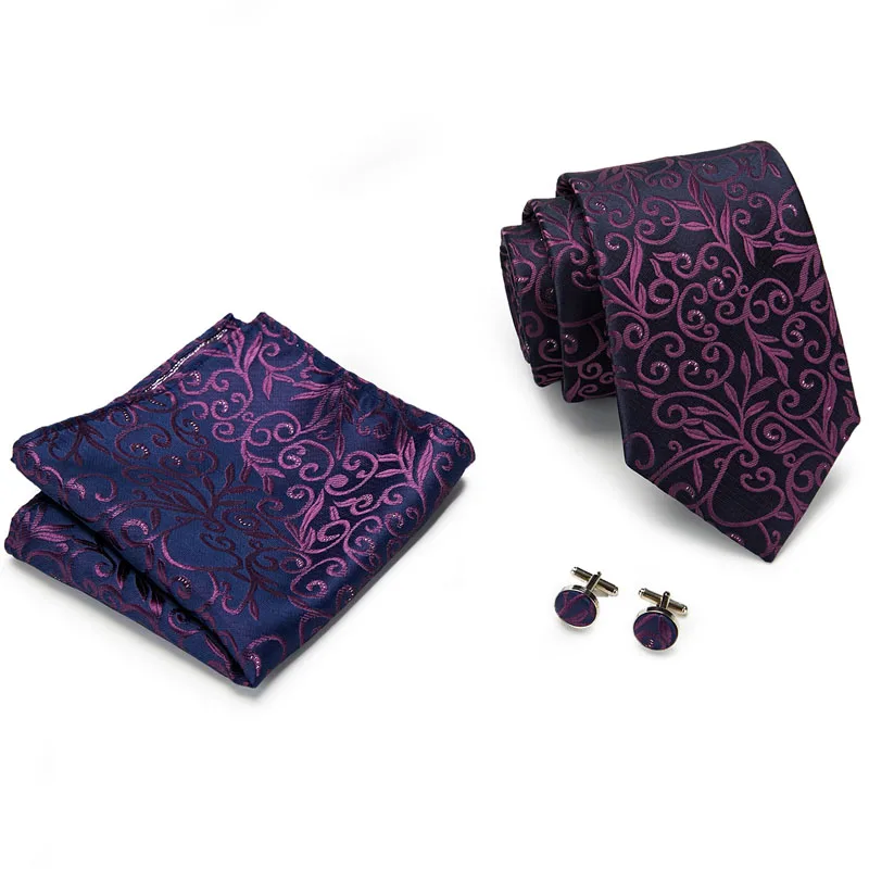 S105 Подарок для Мужские галстуки Набор дополнительный длинный размер 145 см* 8 см Галстук Фиолетовый Полосатый шёлковый жаккардовый тканый шейный галстук костюм Свадебная вечеринка - Цвет: S105