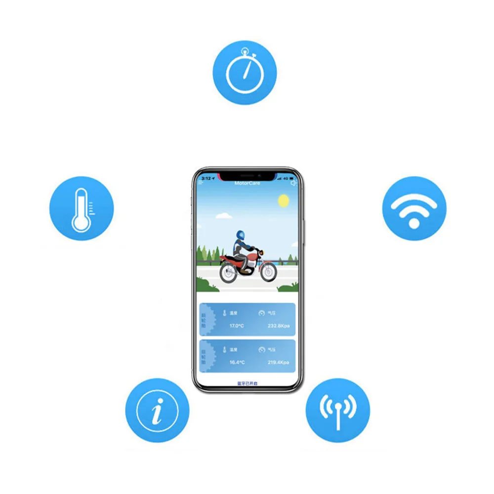 Смарт-4,0 автомобиля системы контроля давления в шинах Bluetooth шин Давление мониторинга Системы 2-внешние датчики
