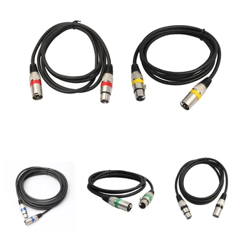 

5 Pcs Package XLR Male to Female 3 Pin Cable Jack Audio Foil Cable + Braided Shield for Micro--phone Stage Light Mixer