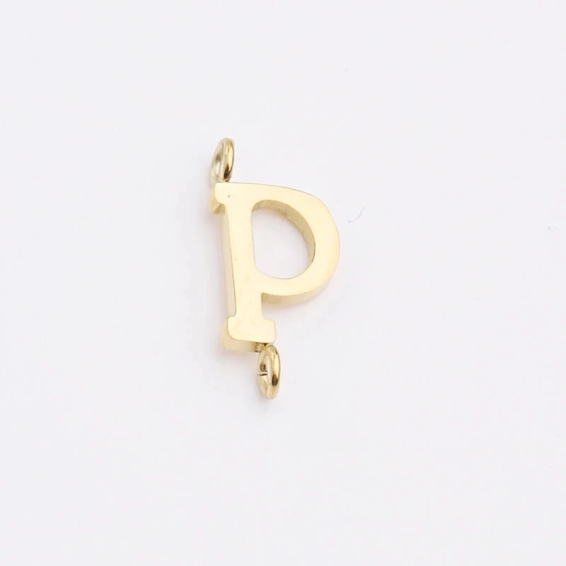 Initials Letter Connector Charms Mirror Polish Stainless Steel Letter A-Z Initial Charms For DIY Making Necklace Bracelets