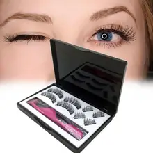 4 Pairs 3D Magnetic False Eyelashes Natural Thick Long Eyelashes Wispy Make-Up Handwork Black Eye Lashes Beauty Extension Tools