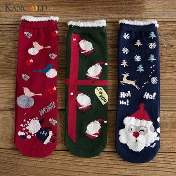 

KANCOOLD Design Christmas Santa Claus Socks Women Cotton Short Elk Winter Socks Cartoon Deer Snow Man Cute Socks New Year Gift