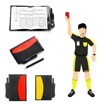 

Fashion Yellow Red Card Booklet 1 Set Entertainment Pro Sport Game Football Referee Case Portable Soccer Equipment PVC