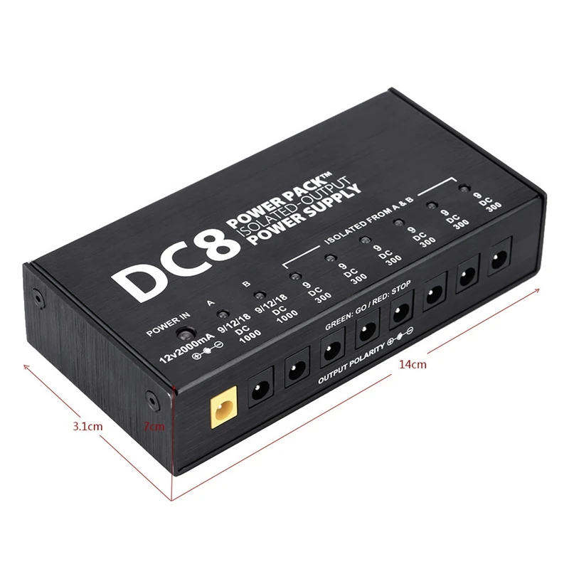 VITOOS DC8 гитарные педали эффектов источник питания 8 изолированных выходов 6 ходовых 9 в 2 ходовых регулируемых 9 в 12 В 18 в переключение стабилизированных Voltag
