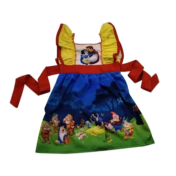 

Adorable spring short sleeve frock woven pearl dress kids wearing clothing