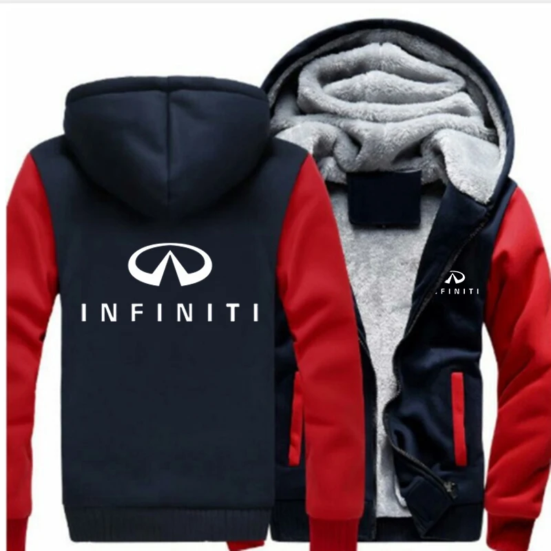 Мужские брендовые толстовки на молнии с логотипом Infiniti, с белым принтом, унисекс, зимняя повседневная мужская толстовка, удобные пальто
