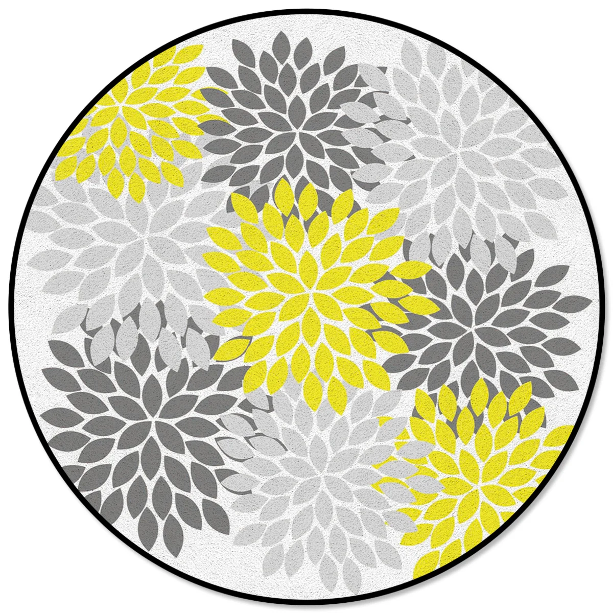Dahlia серый и желтый круглый ковер очиститель столовая пледы коврики индивидуальные коврики для подростков патио дети девушка диван Кафе