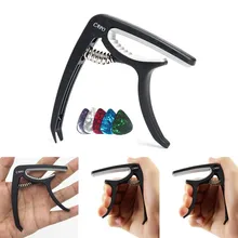 

Universal Guitar Capo With 5 Guitars Picks Acoustic Electric Guitar Capo Clamp Quick Release Tuning Electric Guitar Accs