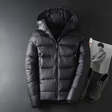 Новинка, суровое зимнее пальто на белом гусином пуху, двойная шапка для мужчин, утолщенная верхняя одежда, ветронепроницаемая, с капюшоном, размер M-XXXL