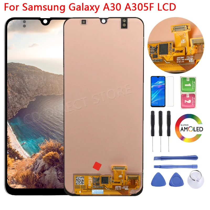 

For Samsung galaxy A30 A305/DS A305A A305F A305FD Display with frame Touch Screen Digitizer Assembly For Samsung A30 lcd repair