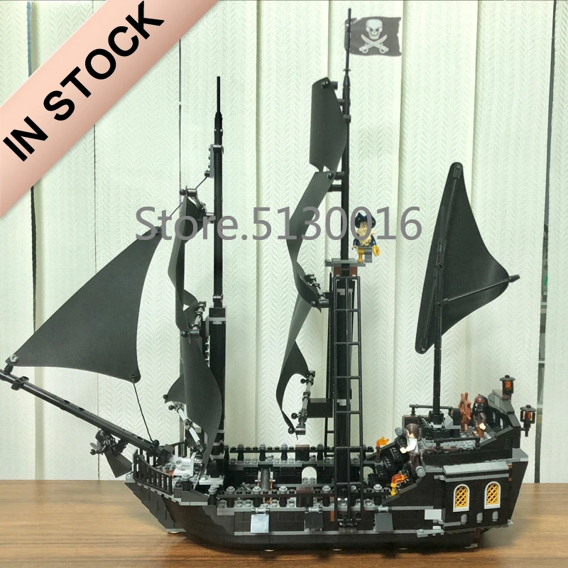 

In Stock 16006 Ideas The Black Pearl Pirates of the Caribbean Ship 804Pcs 4184 Model Building Kits Blocks Bricks Education Toys