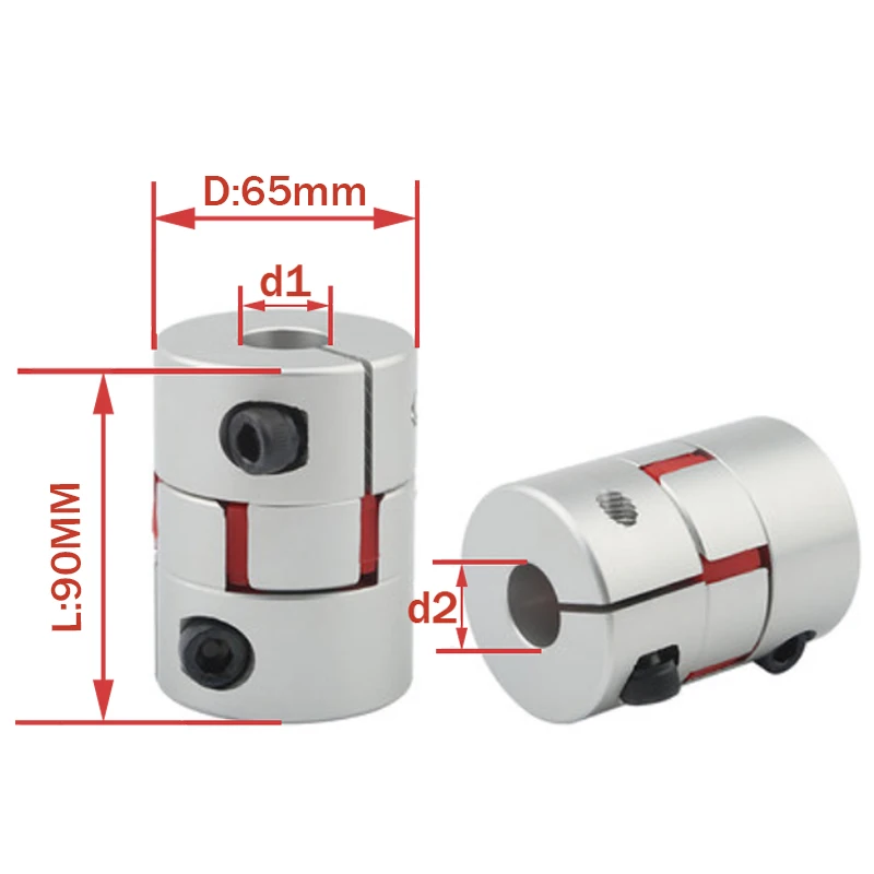 

Plum coupling star engraving machine servo motor coupler D65 L90 inner hole 15/16/18/19/20/22/24/25/28/30/32/35/38mm D65L90