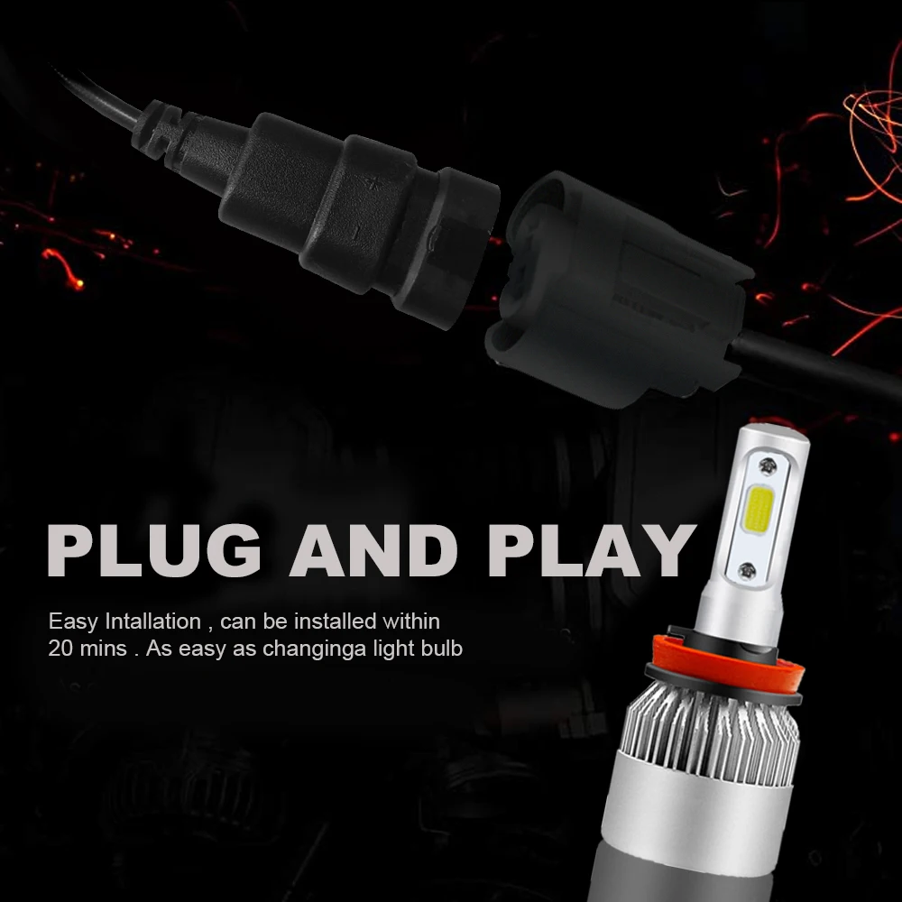 GEETANS H11 Автомобильные фары H1 LED H4 H7 H3 880 H13 HB1 HB2 HB3 HB4 HB5 9005 9004 9003 9006 9007 72W 8000LM 4300K 6500K 8000K