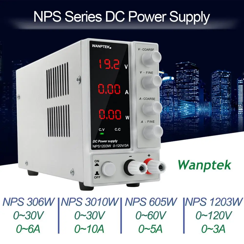 NPS1203W Регулируемый лабораторный блок питания напряжение и регулятор напряжения тока блок скамья источник цифровой 120V3A