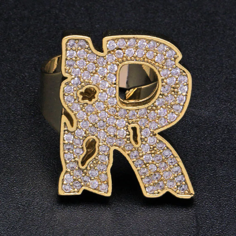 Хип-хоп AAA кубическая циркониевая подвеска Bling Iced Out Bubble кольцо с гравировкой Bling CZ кольца женские мужские Клубные рапперы ювелирные изделия регулируемый размер