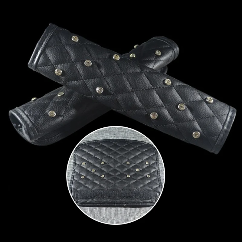 Модный хрустальный автомобильный ремень безопасности, кожаный чехол, стразы, наплечная Накладка для автомобиля, чехол для переключения передач, аксессуары для салона автомобиля