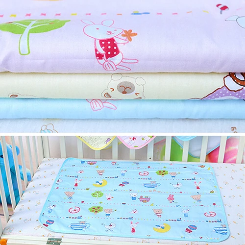 Newborn Baby Urine Mat Waterproof Urine Mat Cover Cartoon Cotton Reusable Washable Changing Pad