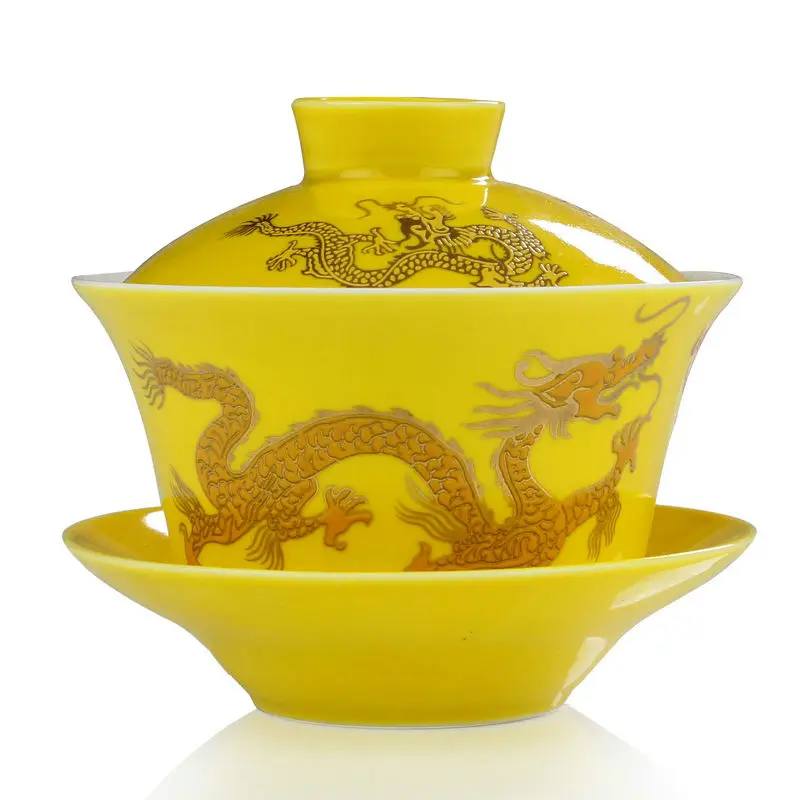 Китайский чайный сервиз Gaiwan фарфор, традиционный Античный Чайный набор кунг-фу Супница керамическая Свадебная чайная чаша, Gongfu Gaiwan 200 мл