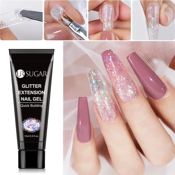 

UR SUGAR Glitter Poly Nail Gel Polish For Nail Art Design Extension Colorful Builder Polish For Manicures Poly Nail kit Varnish