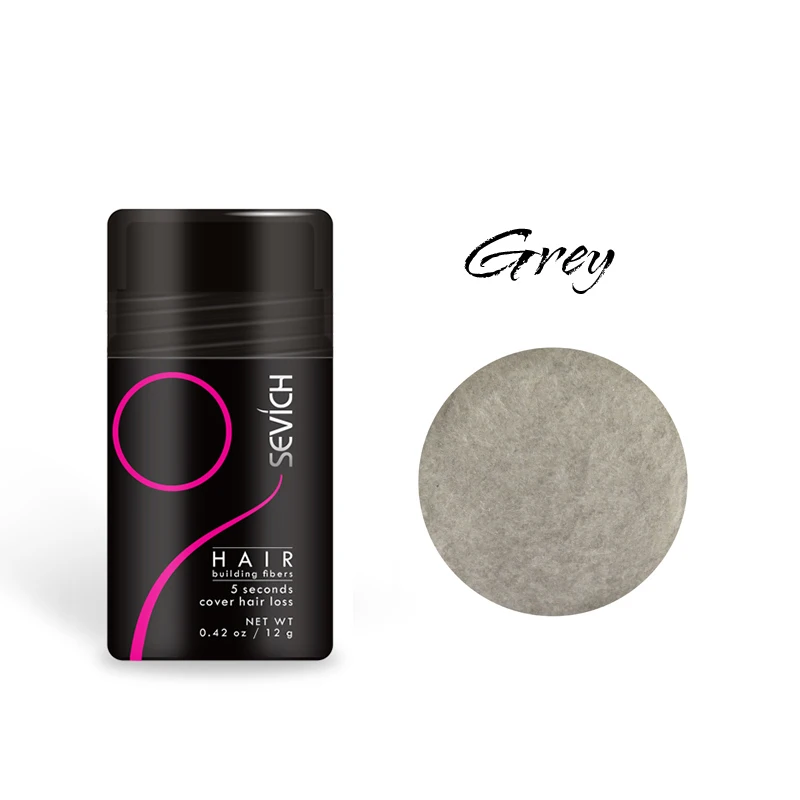 hair fiber -grey Кератиновые строительные волокна волос 12 г набор с Sevich спрей аппликатор специальный рост волос насадка для наращивания волос волокна порошок - Цвет: hair fiber -grey