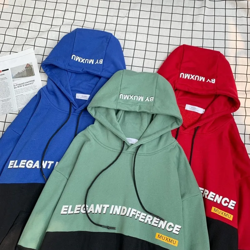 

Large Size 19 Autumn New Style Hong Kong Style Mixed Colors Hoodie Men's Students Couples Casual Coat W102