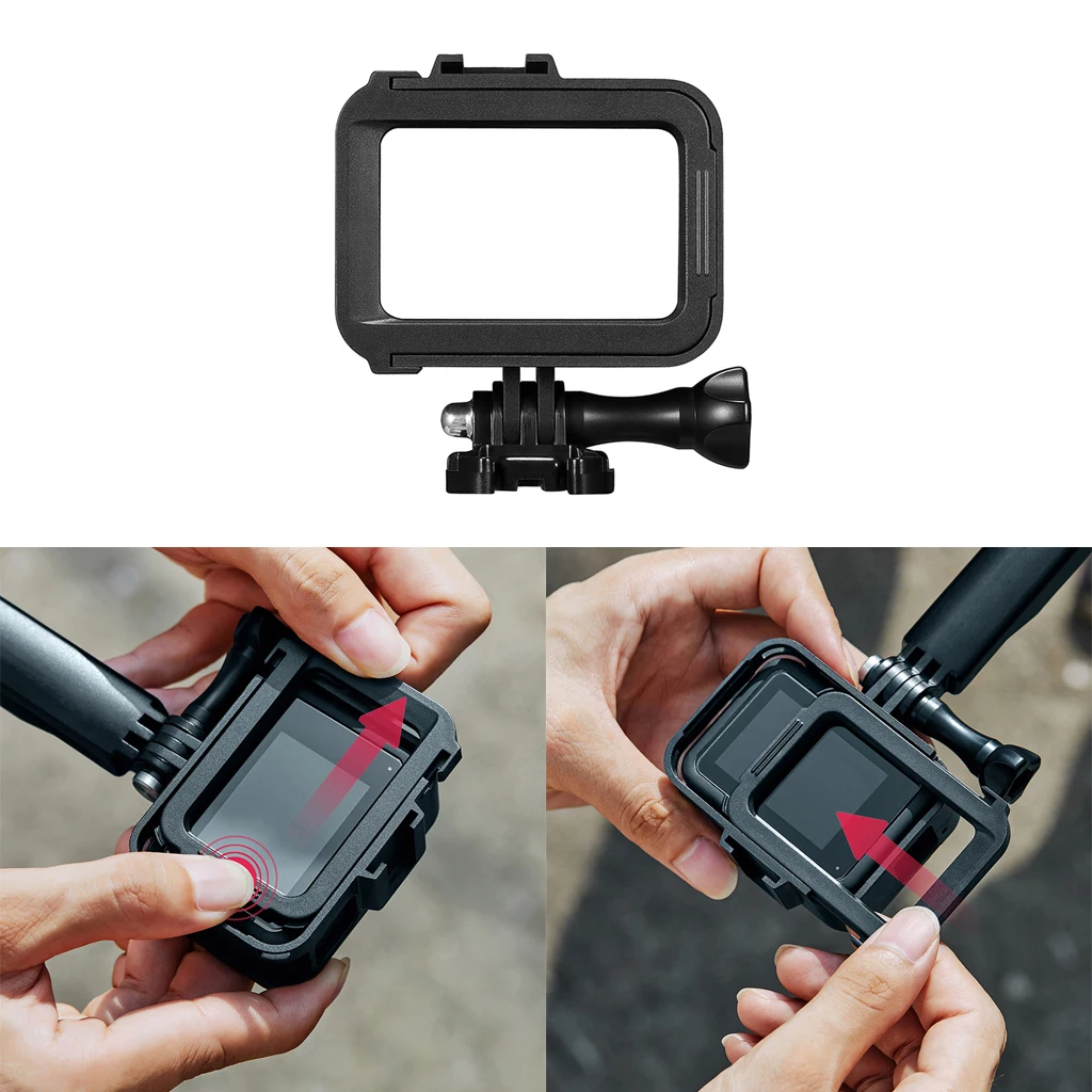 Protective Frame Case Standard Housing Shell Protector + Long Screw + Base Mount for Go Pro Hero 8 Black