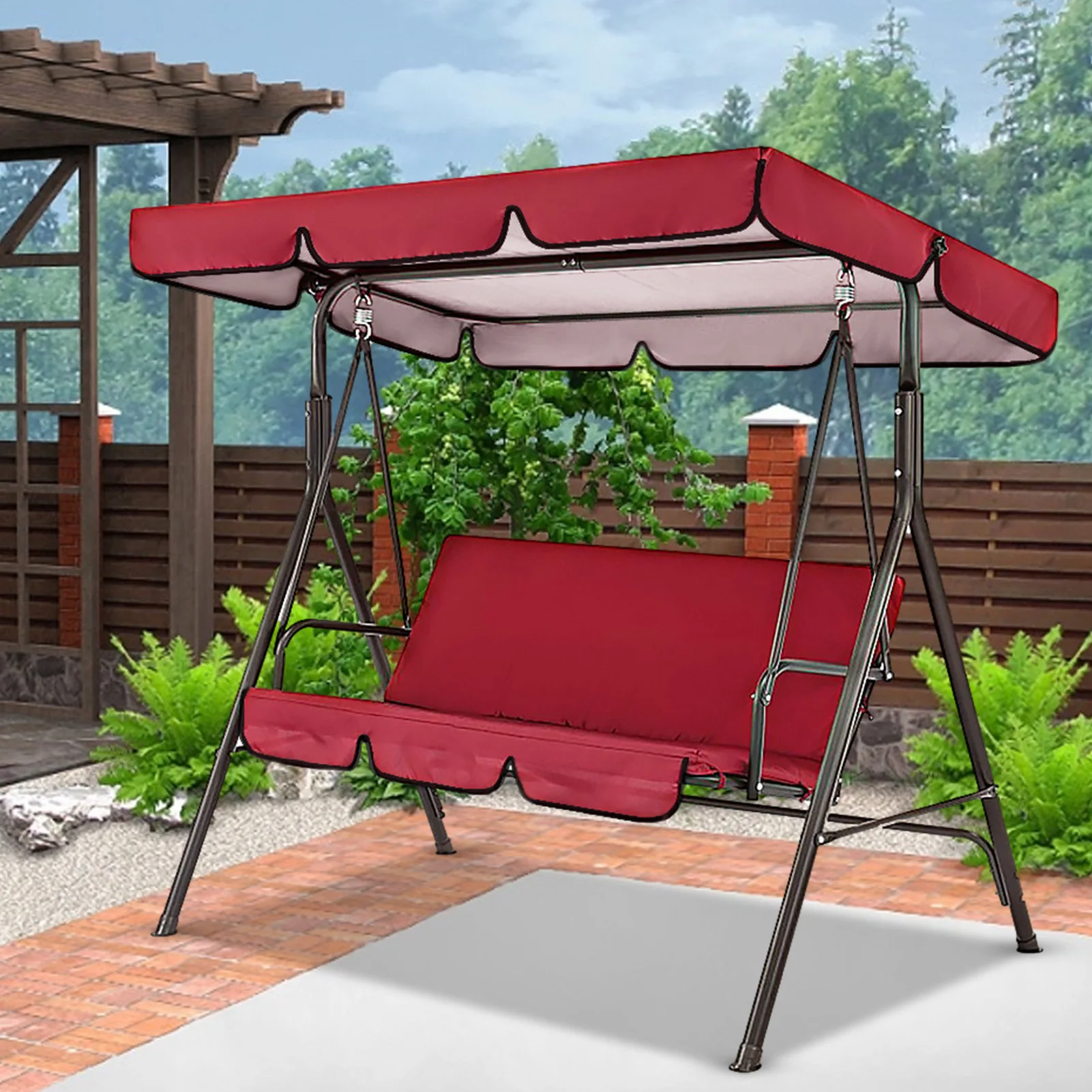 3 Seater Garden Swing Cushion 150CM 5 Colors Waterproof Dustproof Chair Replacement Canopy Spare Fabric Cover Dust Covers