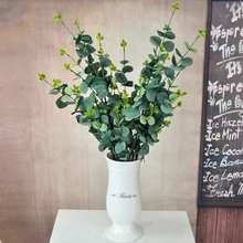 Decorative For Home Shop Garden Party Decor Gardening Green Artificial Leaves Large Eucalyptus Leaf Fake Plants