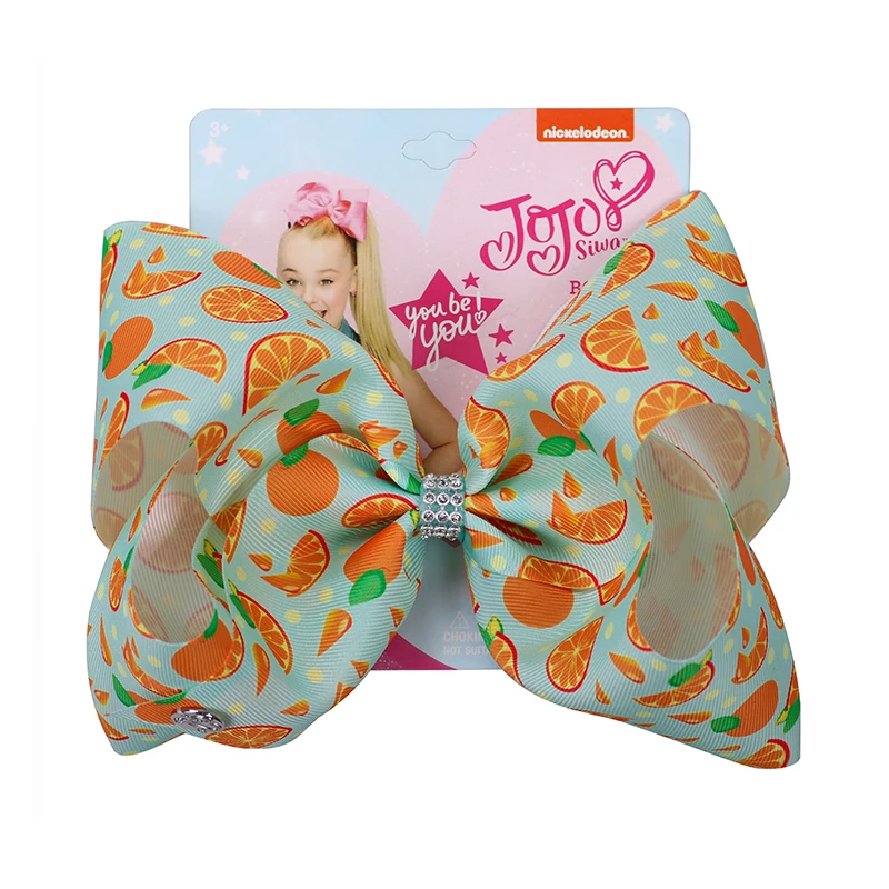 8 дюймов Jojo Siwa банты с зажимом большие фруктовые банты для волос для девочек с зажимами бант ручной работы модные вечерние аксессуары для волос - Цвет: 10