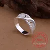 Anillos De plata De ley 100% para mujer y hombre, joyería De diseño hueco Vintage para pareja, bisutería De boda, 925 ► Foto 3/5