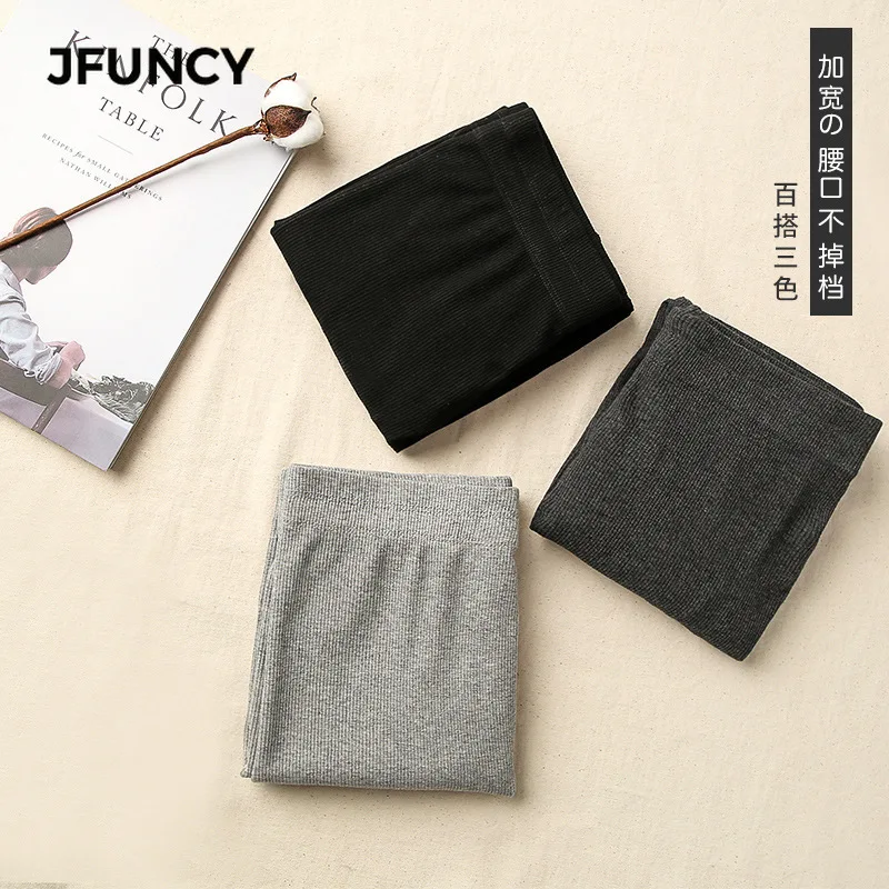JFUNCY, повседневные хлопковые леггинсы, женские, весна-осень, для фитнеса, тонкие, до лодыжки, леггинсы, женские, эластичные штаны