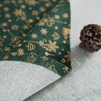 

Christmas Rectangle Tablecloth Pillow Case Ring Bells Snowflake Printed Cotton Linen Cover for Festival Party Dining Table Decor