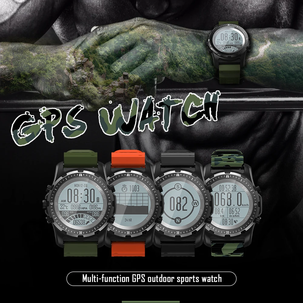 696 S966 gps Смарт-часы IP67 водонепроницаемые Смарт-часы монитор сердечного ритма температура мульти-Спорт Мужские Компас для бега спортивные часы