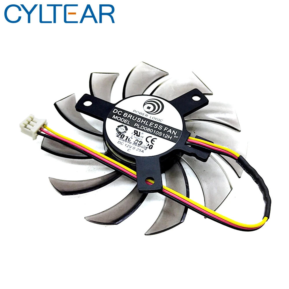 PLD08010S12H 12V 0.25A 75mm 3 Pin Replacement Video Card Cooling Fan Graphics Card Fan 