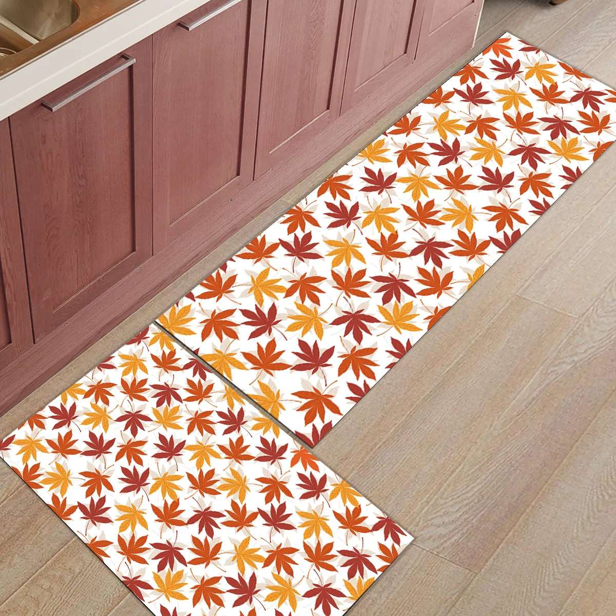 Осенний стиль, красный кленовый лист, желтый кленовый лист, 2 предмета, коврик для кухни, аксессуары для ванной комнаты, набор грязи, мусора, грязи, Траппер, сапог