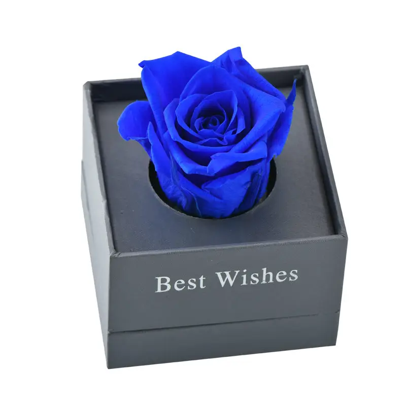 Blue Rose Искусственные цветы для украшения, красная вечная роза с качественной подарочной коробкой, можно положить кольцо на День святого Валентина, подарки на день рождения для женщин - Цвет: Blue Rose