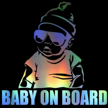 

Reflective BABY ON BOARD Car Stickers and Decals Funny Rear Windshield Bumper Window Trunk Cover Scratch Accessories PVC14*14cm